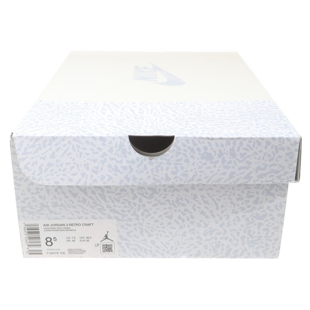 NIKE(ナイキ) AIR JORDAN 3 CRAFT FJ9479-100 エアジョーダン3 クラフト ミッドカットスニーカー シューズ ホワイト US8.5/26.5cm