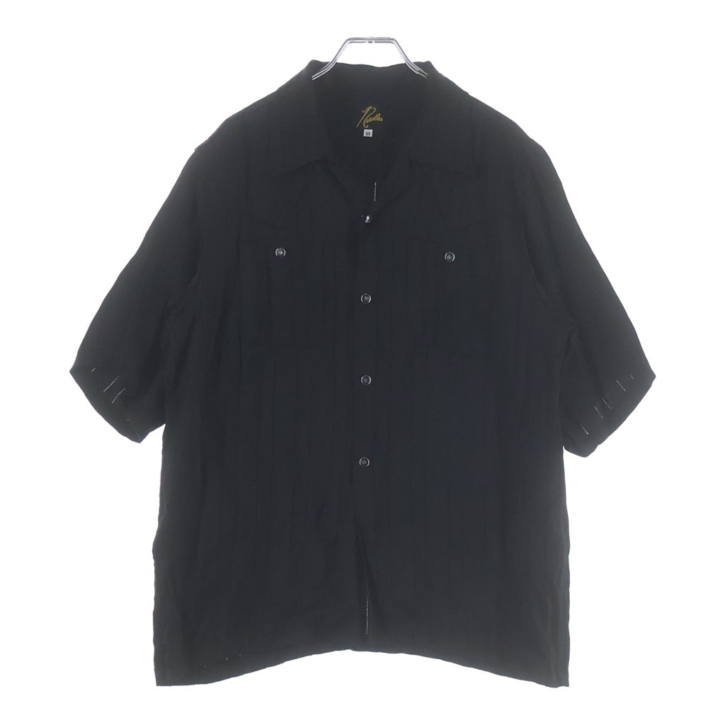 Needles(ニードルス) S/S Cowboy One-Up Shirt ストライプ 開襟 半袖シャツ ショートスリーブ ブラック 0T202