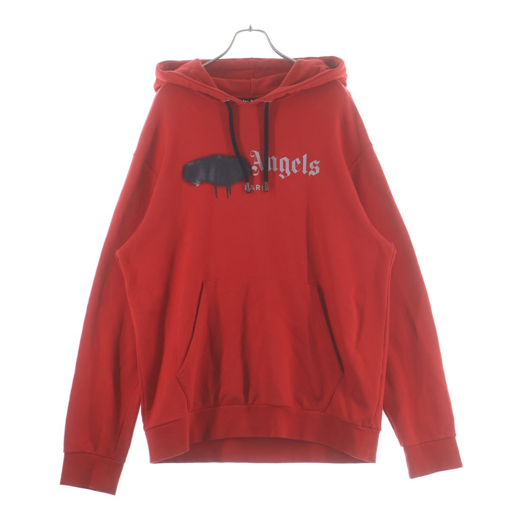 Palm Angels(パームエンジェルス) 20AW スプレーロゴ プルオーバーパーカー レッド PMBB003F20FLE001