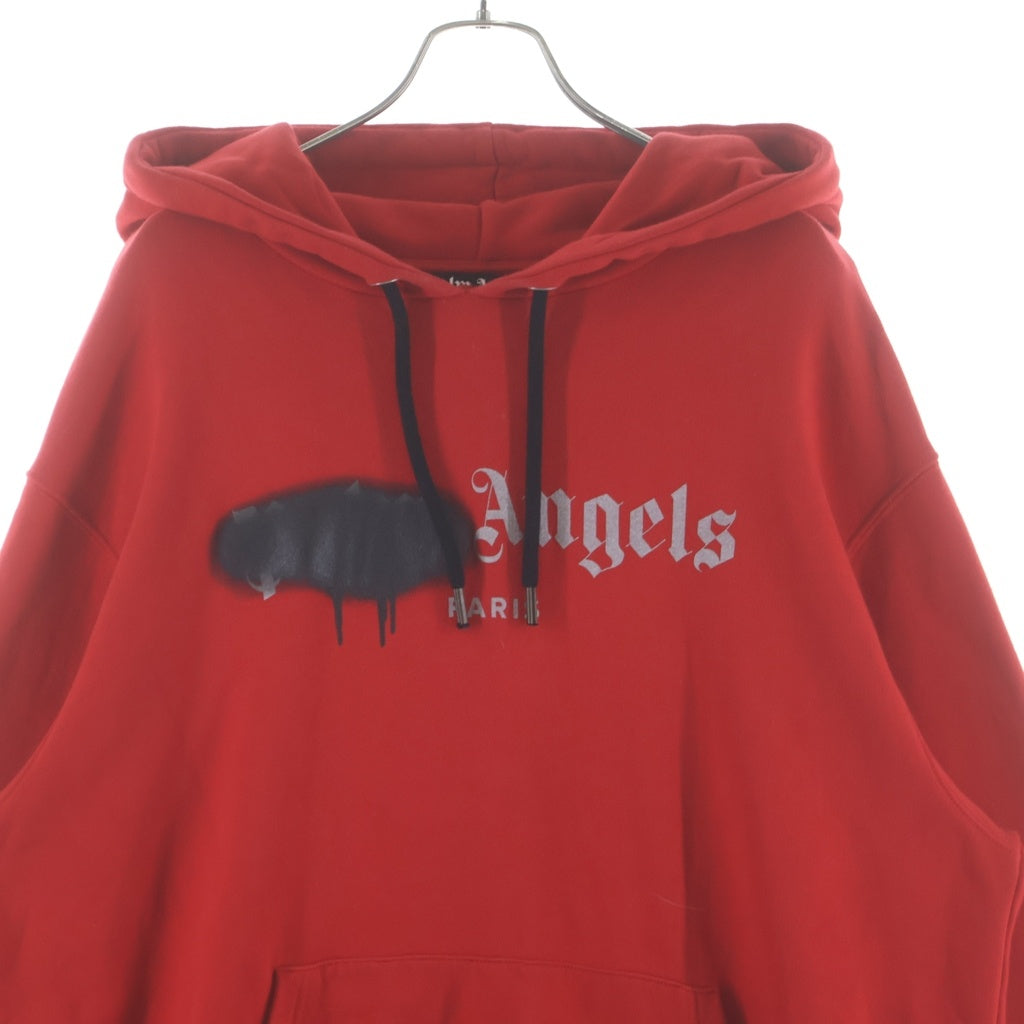Palm Angels(パームエンジェルス) 20AW スプレーロゴ プルオーバーパーカー レッド PMBB003F20FLE001