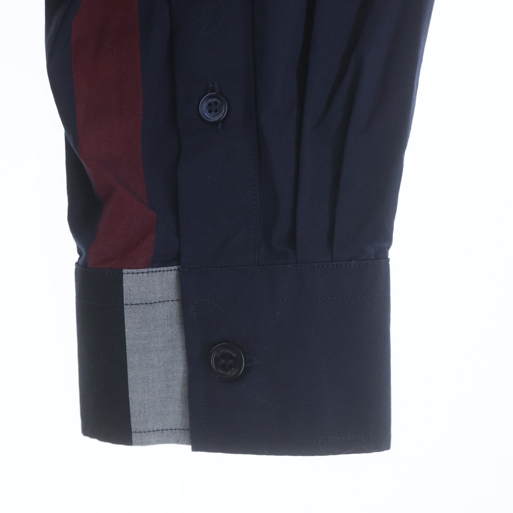 BURBERRY(バーバリー) リカルド ティッシ期 ボタンダウン 長袖チェックシャツ ネイビー 8018111