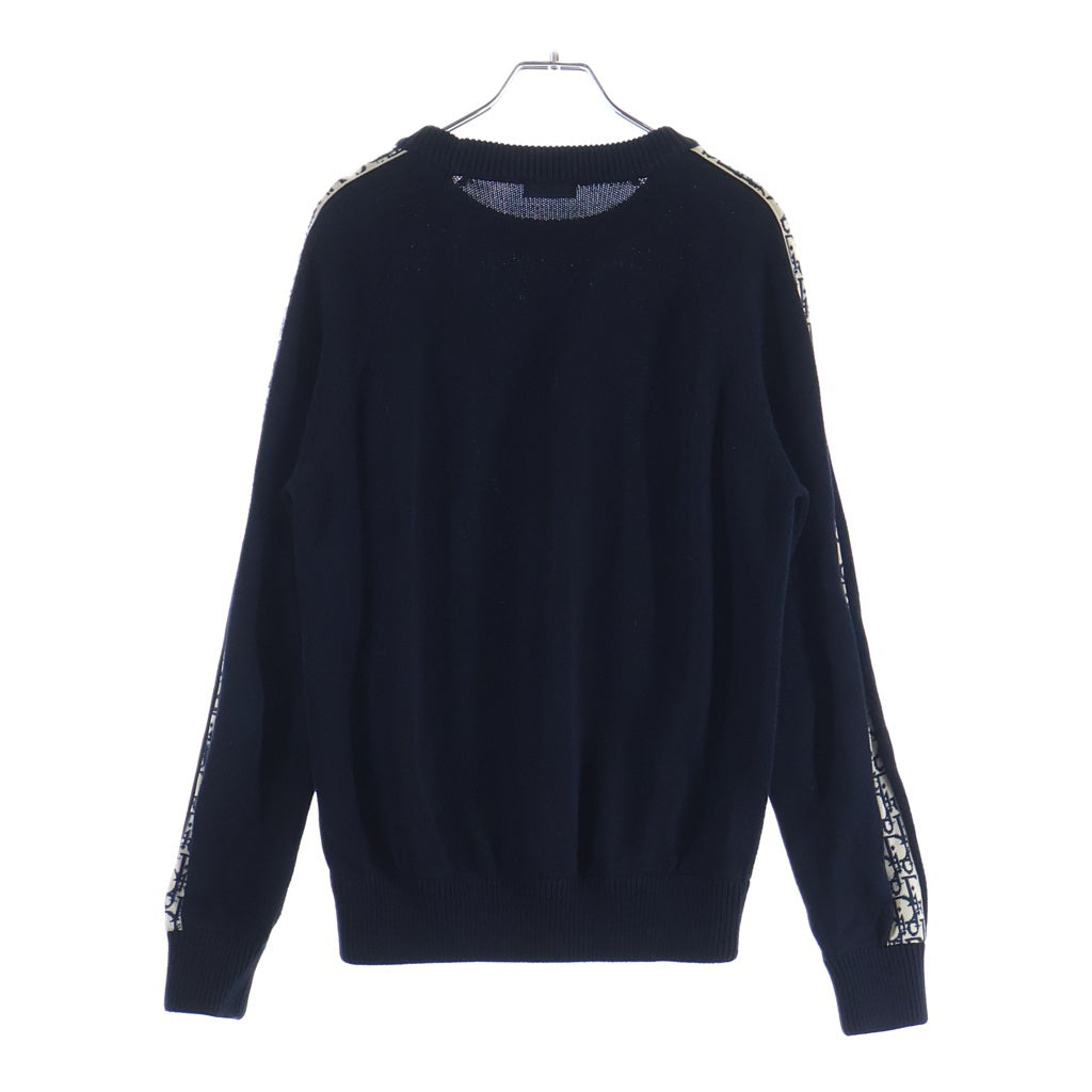 DIOR(ディオール) 21AW ショルダーオブリーク クルーネック 長袖ニット セーター ネイビー 113M638AT187