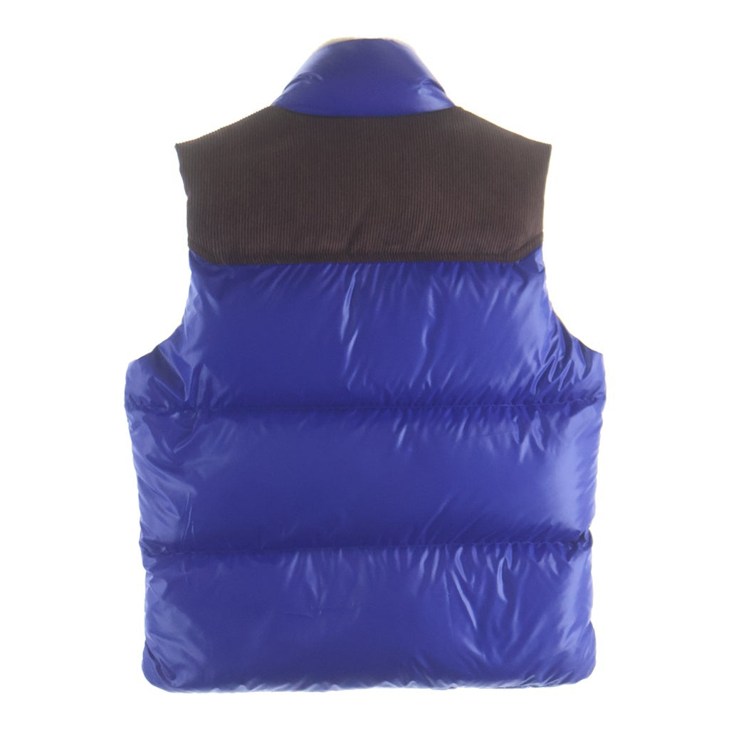 MONCLER(モンクレール) 23AW コーデュロイ切替 ボタンダウン ダウンベスト ブルー/ブラウン I20911A00128 595ZJ