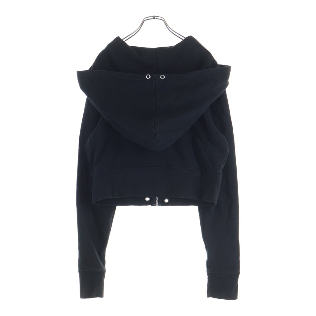 NO BRAND(ノーブランド) ALLCAPO オールカポ CROPPED BIG ZIPUP HOODIE クロップド ビッグ フーディ ジップアップパーカー ブラック