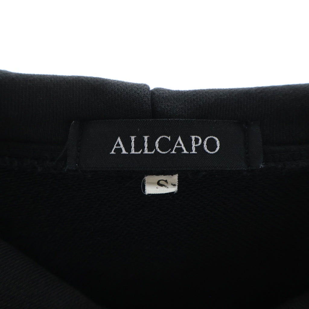NO BRAND(ノーブランド) ALLCAPO オールカポ CROPPED BIG ZIPUP HOODIE クロップド ビッグ フーディ ジップアップパーカー ブラック
