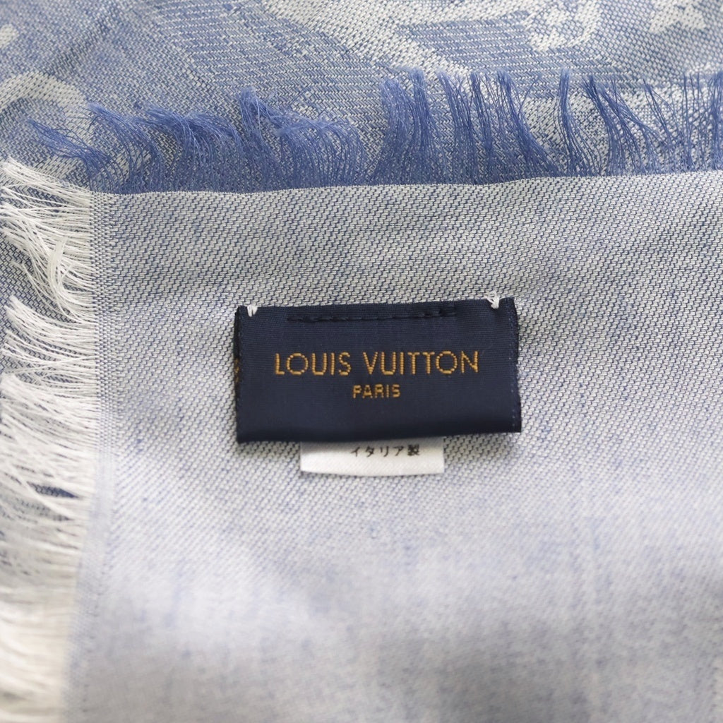 LOUIS VUITTON(ルイヴィトン) ショール スチーマー カシミヤ混 大判ストール ブルー R98141 レディース