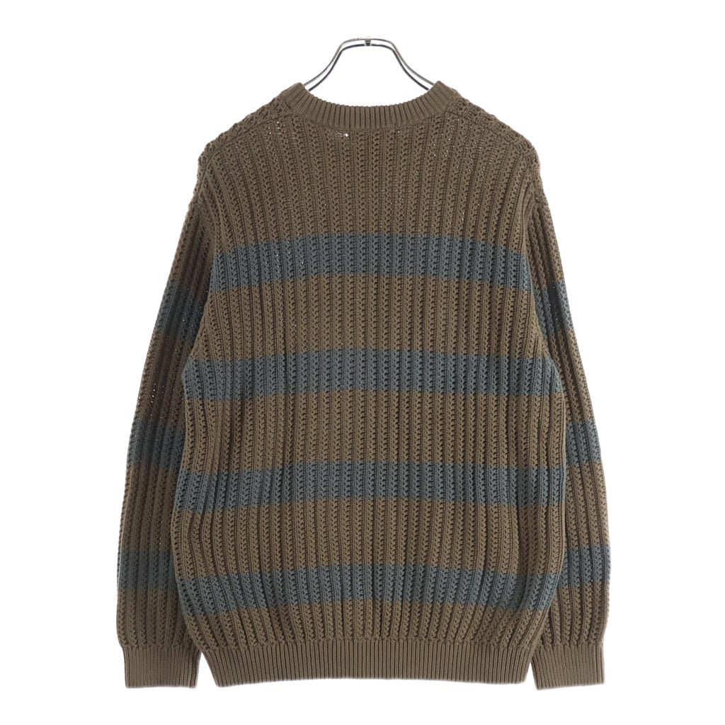 SUPREME(シュプリーム) 25SS Loose Gauge Stripe Small Box Sweater ルーズゲージ ストライプ スモールボックスロゴ ニットセーター ブラウン/グレー