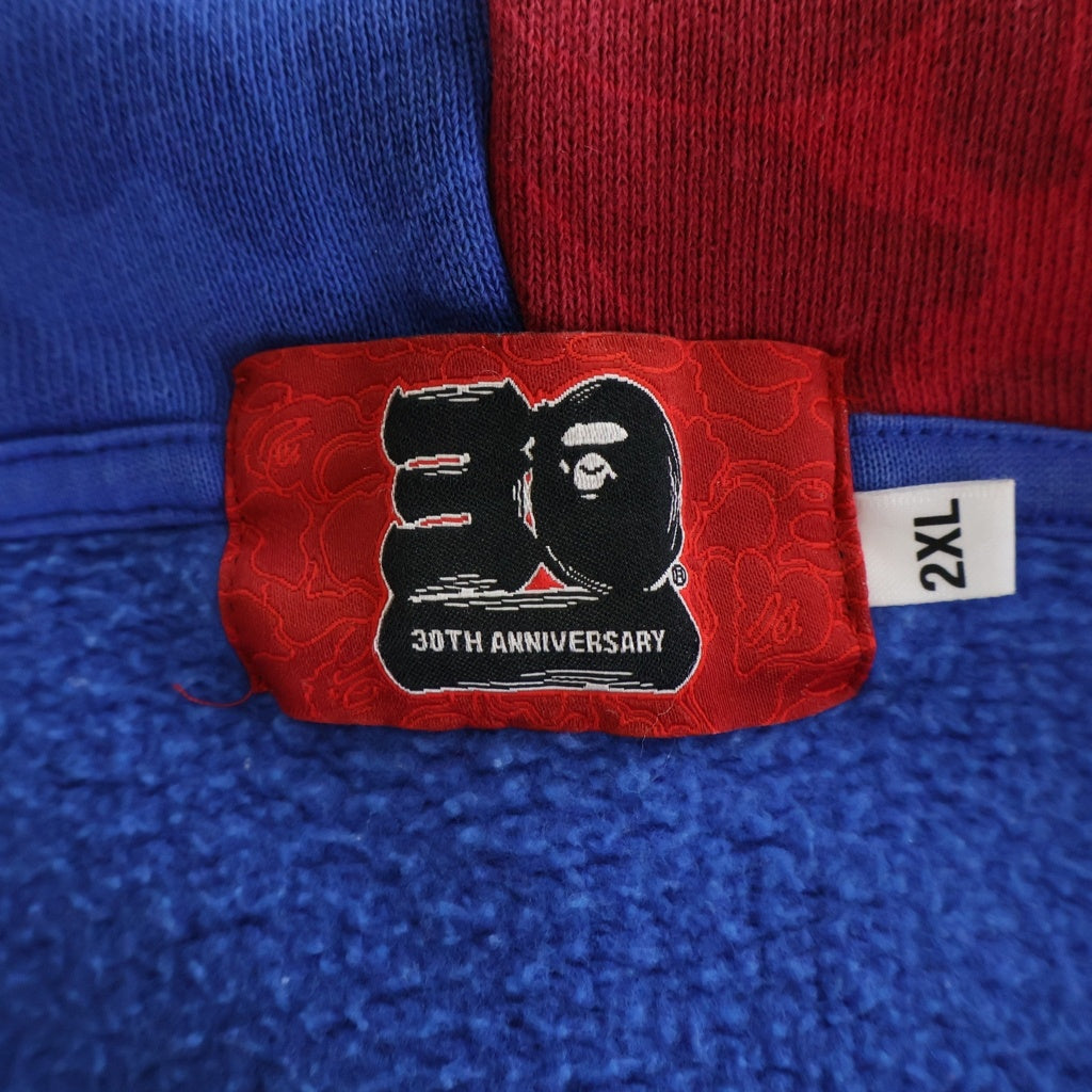 A BATHING APE(アベイシングエイプ) × RUSSEL ATHLETIC SHARK FULL ZIP HOODIE × ラッセル アスレチック ジップアップ シャーク フーディーパーカー グレー/レッド/ブルー 001ZPJ731906C