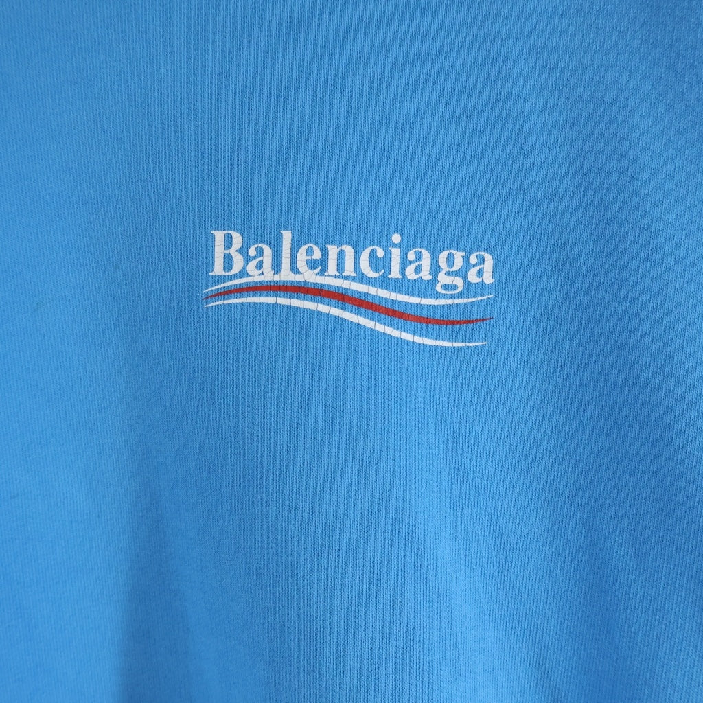 BALENCIAGA バレンシアガ Political Campaign Large Fit Hoodie ポリティカル キャンペーン ラージフィット フーディー パーカー ブルー 620973 TNVG6 BALENCIAGA(バレンシアガ) Political Campaign Large Fit Hoodie
