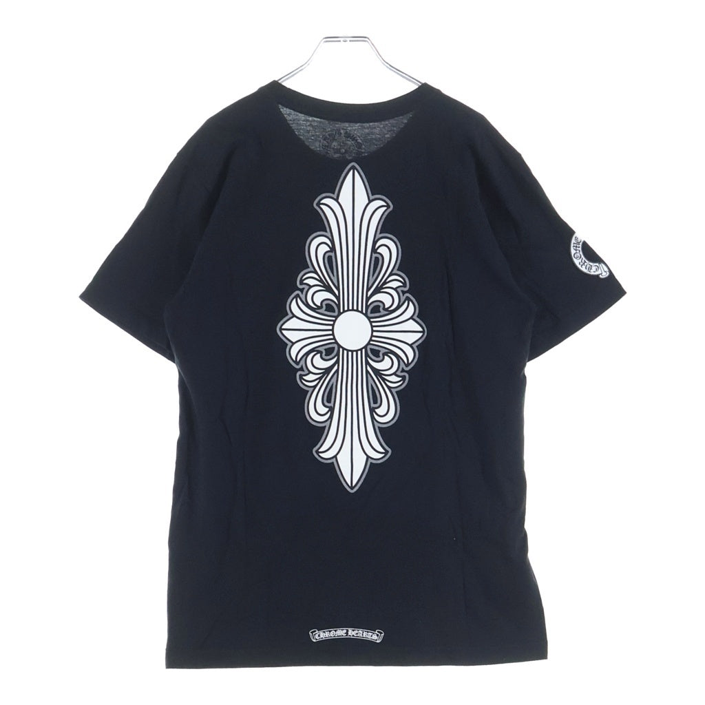 CHROME HEARTS(クロムハーツ) Floral Cross L/S Tee バックフローラルクロス クルーネック 半袖Tシャツ カットソー ブラック