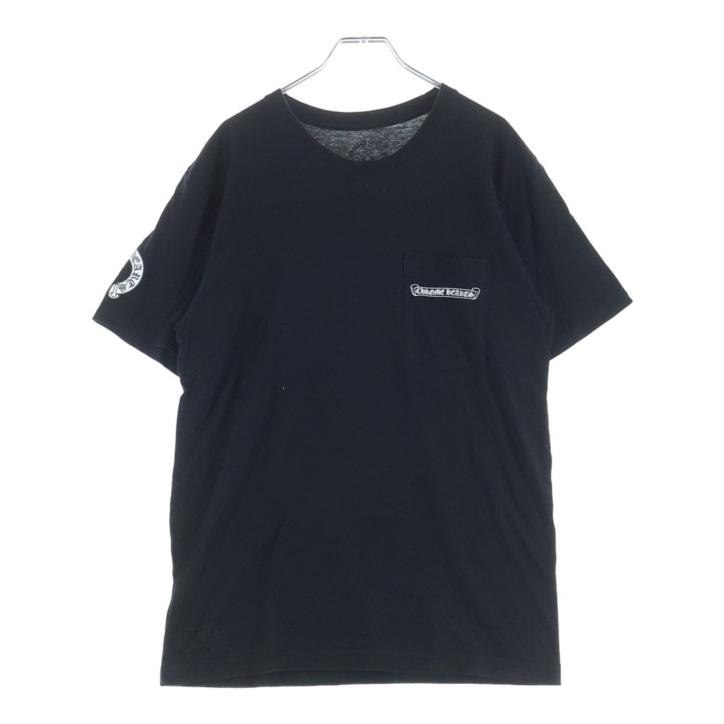 CHROME HEARTS(クロムハーツ) Floral Cross L/S Tee バックフローラルクロス クルーネック 半袖Tシャツ カットソー ブラック