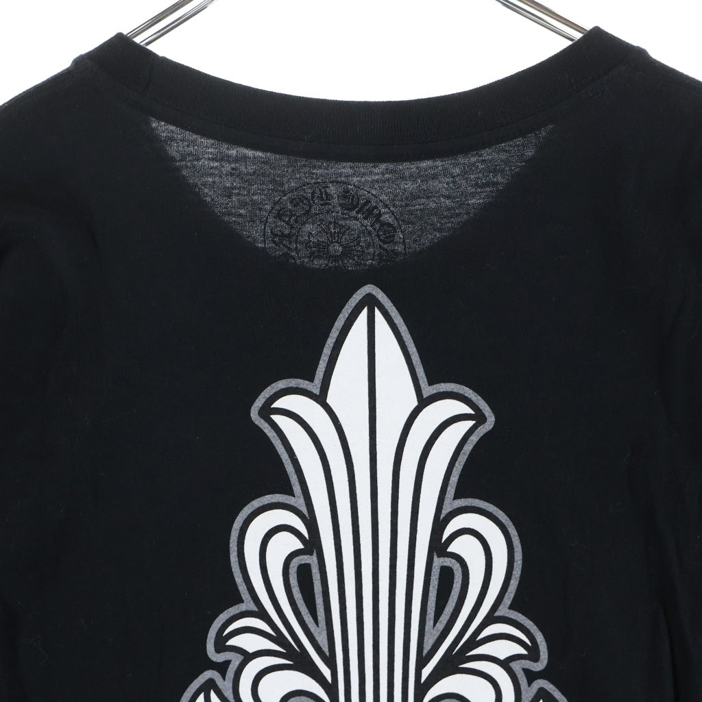 CHROME HEARTS(クロムハーツ) Floral Cross L/S Tee バックフローラルクロス クルーネック 半袖Tシャツ カットソー ブラック