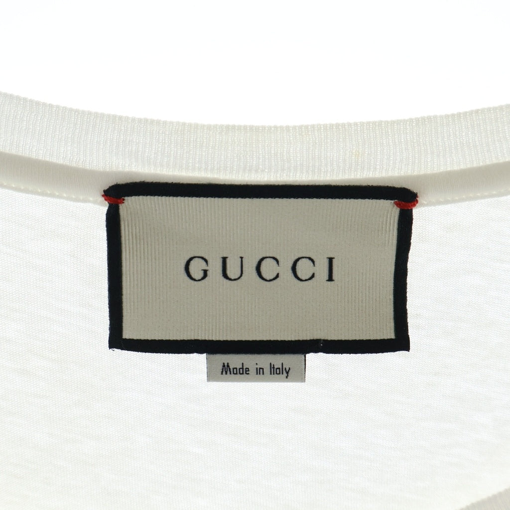 GUCCI(グッチ) 17SS ウォッシュ加工ロゴ 半袖Tシャツ カットソー ホワイト 440103 X3F05