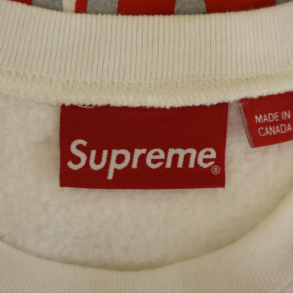 SUPREME(シュプリーム) 21AW Side Arc Crewneck アーチロゴ クルーネック 長袖スウェット トレーナー ホワイト