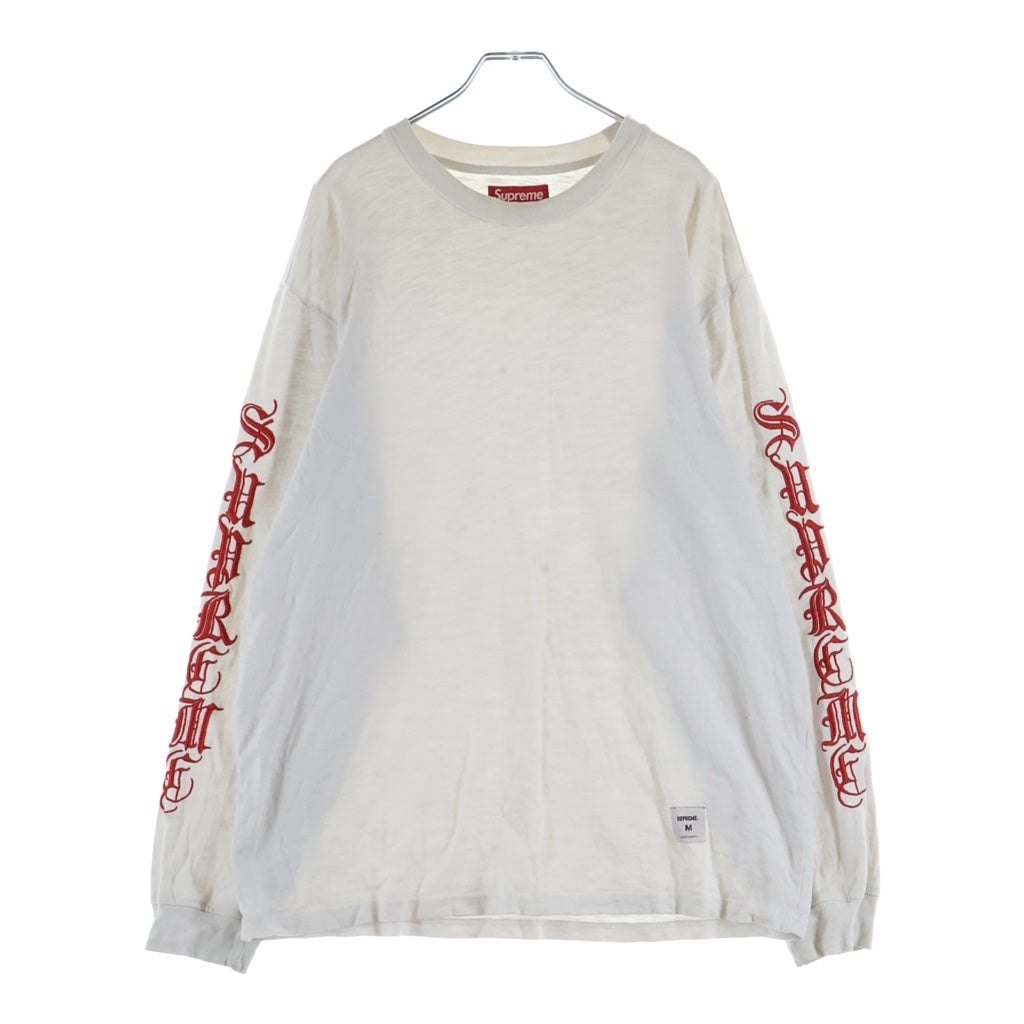 SUPREME(シュプリーム) 24AW Old English L/S Top オールドイングリッシュ 長袖Tシャツ カットソー ホワイト/レッド