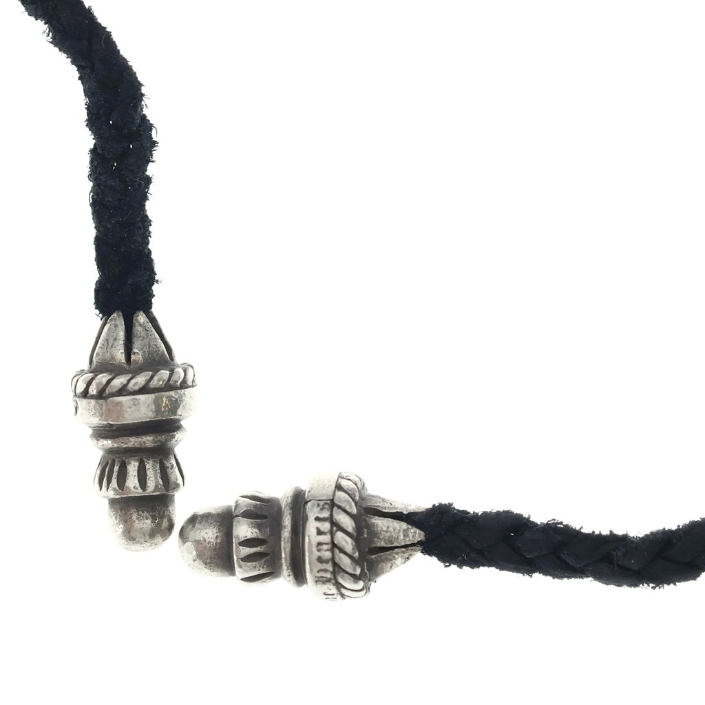 CHROME HEARTS(クロムハーツ) Leather Braid レザーブレード ボロチップ ブラック/シルバー