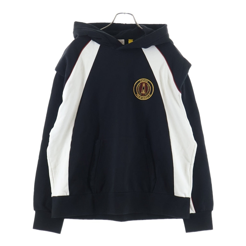 MONCLER(モンクレール) ×Palm Angels パームエンジェルス バックロゴプリント プルオーバー フーディーパーカー ブラック/ホワイト J209L8G00001 899V4