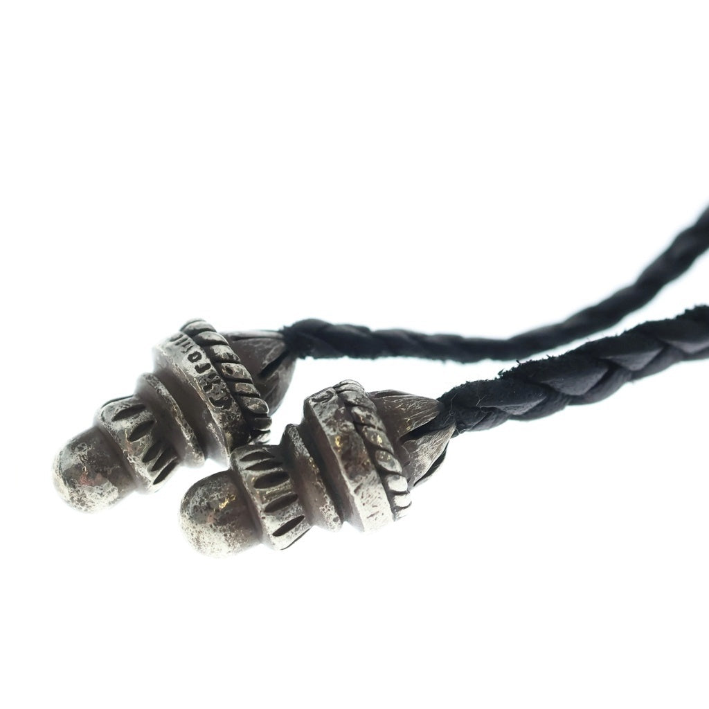 CHROME HEARTS(クロムハーツ) CH CRS SML CL スモールCHクロス クリンプト レザーブレイド ネックレス シルバー/ブラック BCA217