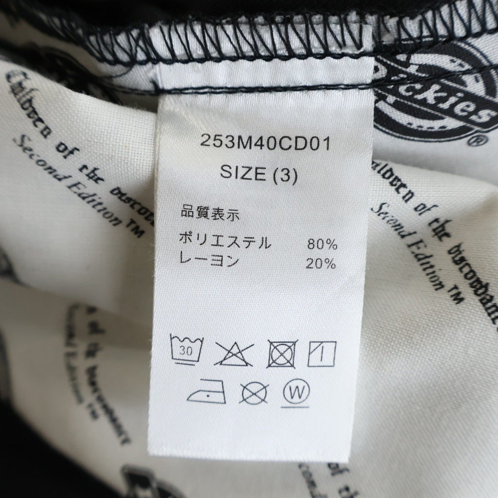 Dickies(ディッキーズ) ×Children of the discordance WORK PANTS チルドレン オブ ザ ディスコーダンス バックポケット刺繍 スタッズ ワークパンツ ブラック 253M40CD01