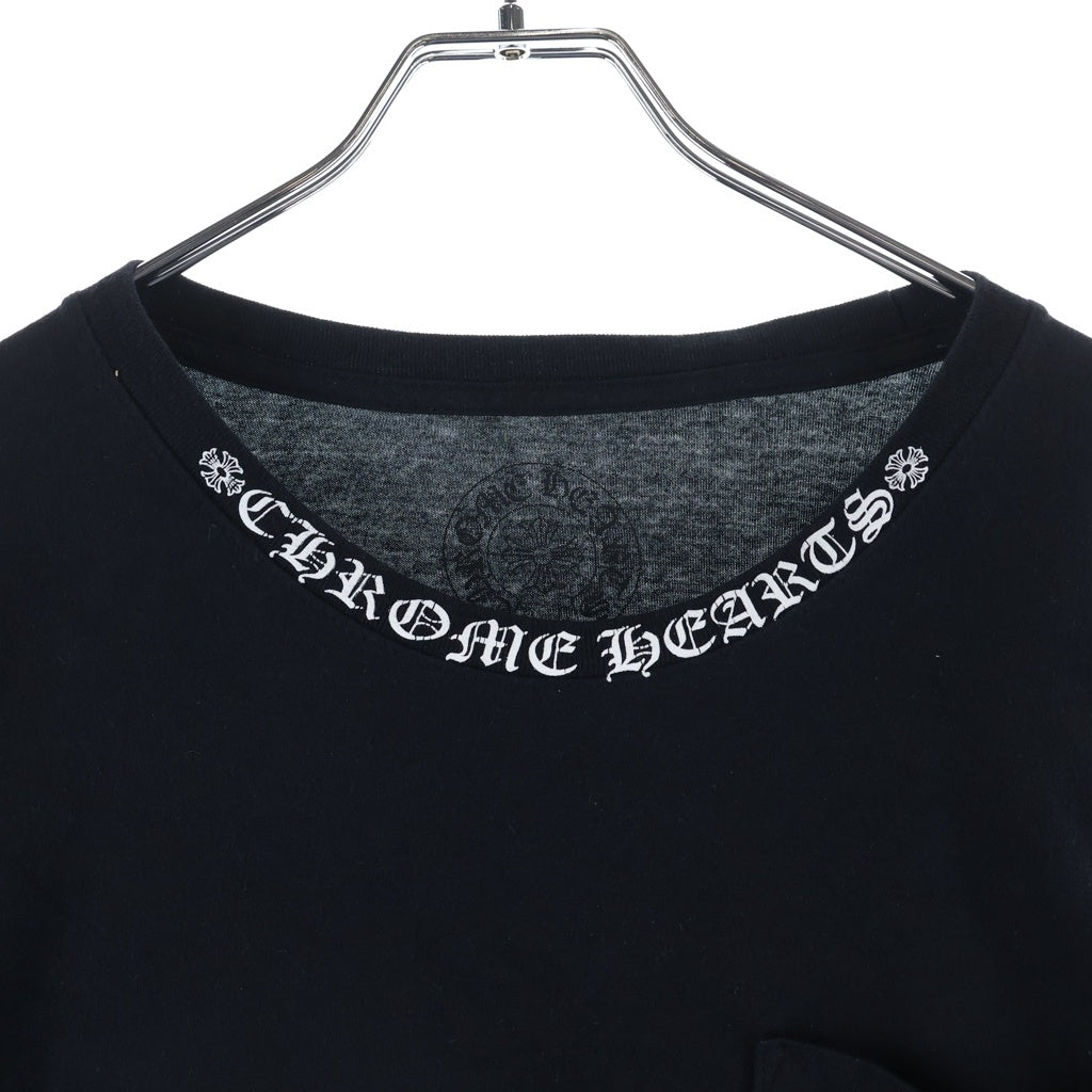 CHROME HEARTS(クロムハーツ) Neck Logo FUCK YOU L/S Tee ネックロゴ クルーネック長袖Tシャツカットソー ロングスリーブ ロンT ブラック