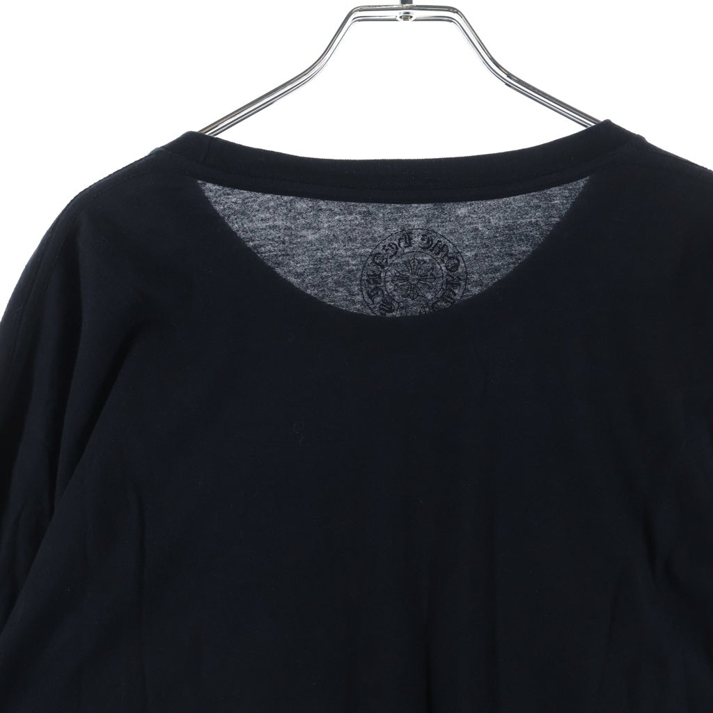 CHROME HEARTS(クロムハーツ) Neck Logo FUCK YOU L/S Tee ネックロゴ クルーネック長袖Tシャツカットソー ロングスリーブ ロンT ブラック