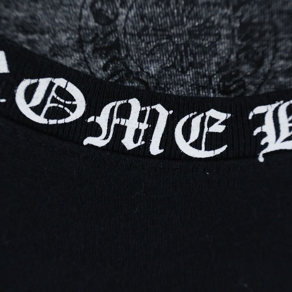 CHROME HEARTS(クロムハーツ) Neck Logo FUCK YOU L/S Tee ネックロゴ クルーネック長袖Tシャツカットソー ロングスリーブ ロンT ブラック