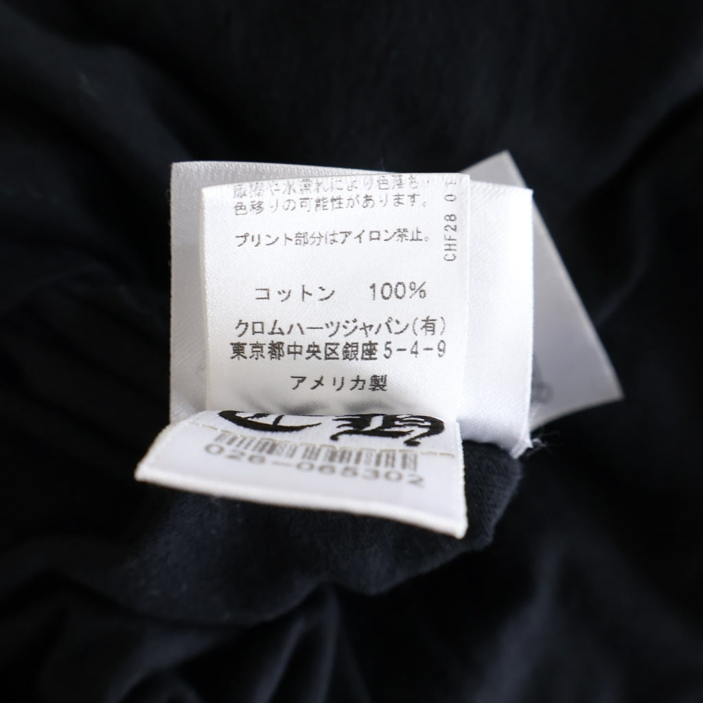 CHROME HEARTS(クロムハーツ) Neck Logo FUCK YOU L/S Tee ネックロゴ クルーネック長袖Tシャツカットソー ロングスリーブ ロンT ブラック