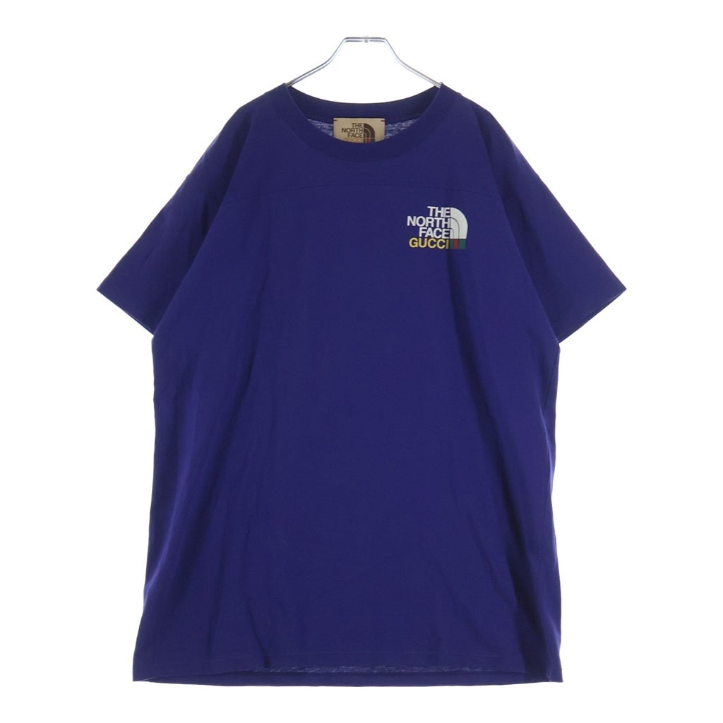 GUCCI(グッチ) ×THE NORTH FACE T-SHIRT ザノースフェイス バックプリント クルーネック 半袖Tシャツ カットソー ネイビー