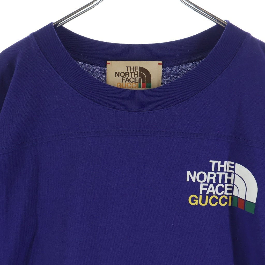 GUCCI(グッチ) ×THE NORTH FACE T-SHIRT ザノースフェイス バックプリント クルーネック 半袖Tシャツ カットソー ネイビー