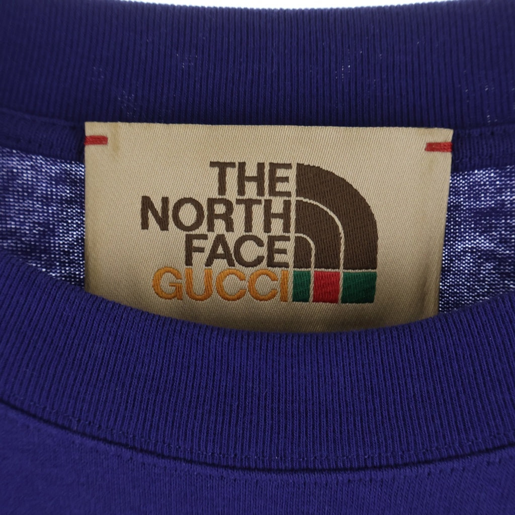 GUCCI(グッチ) ×THE NORTH FACE T-SHIRT ザノースフェイス バックプリント クルーネック 半袖Tシャツ カットソー ネイビー
