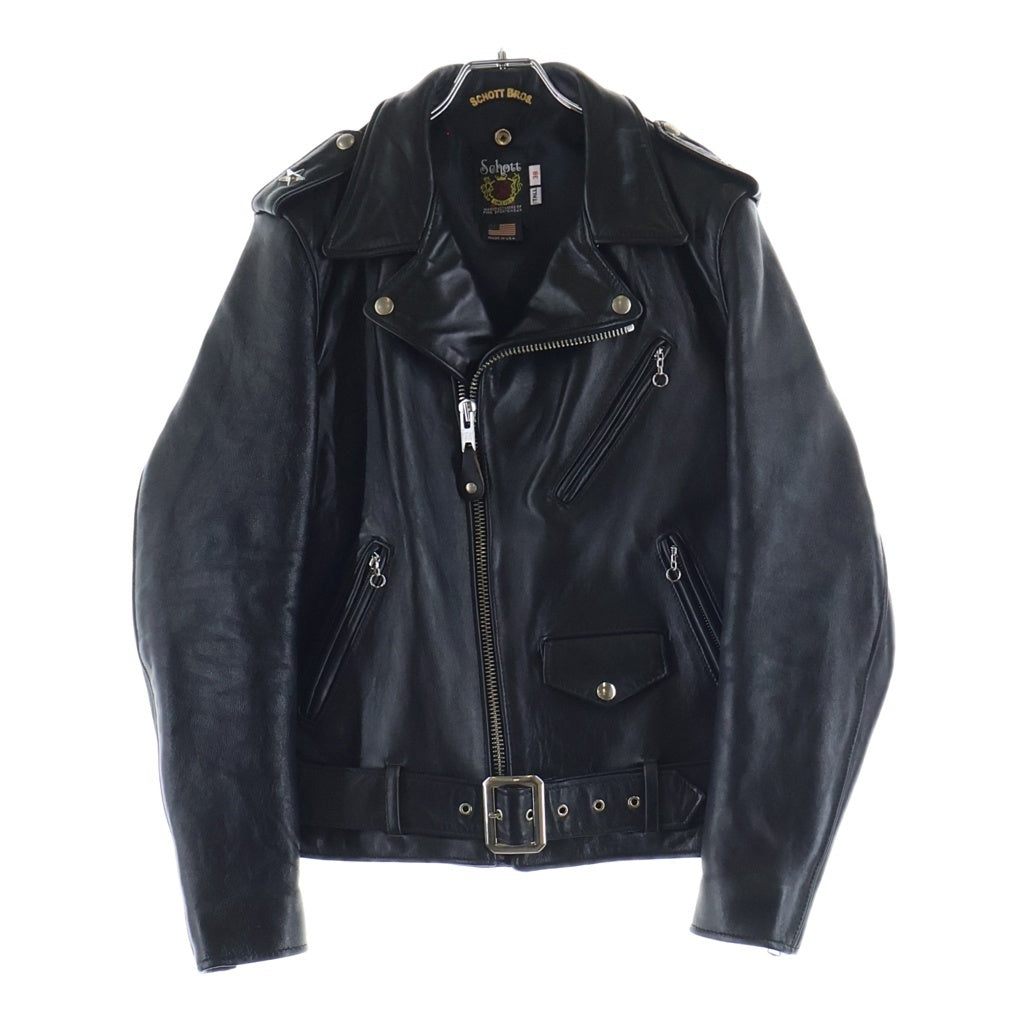 SCHOTT(ショット) 217US SHEEP ONESTAR シープ ワンスター ラムレザー ダブルライダースジャケット ブラック 7823950093