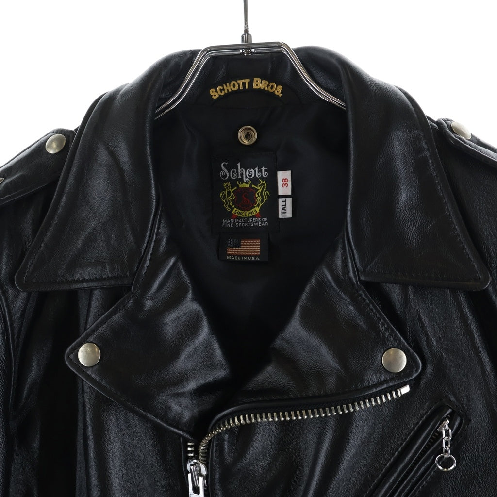 SCHOTT(ショット) 217US SHEEP ONESTAR シープ ワンスター ラムレザー ダブルライダースジャケット ブラック 7823950093