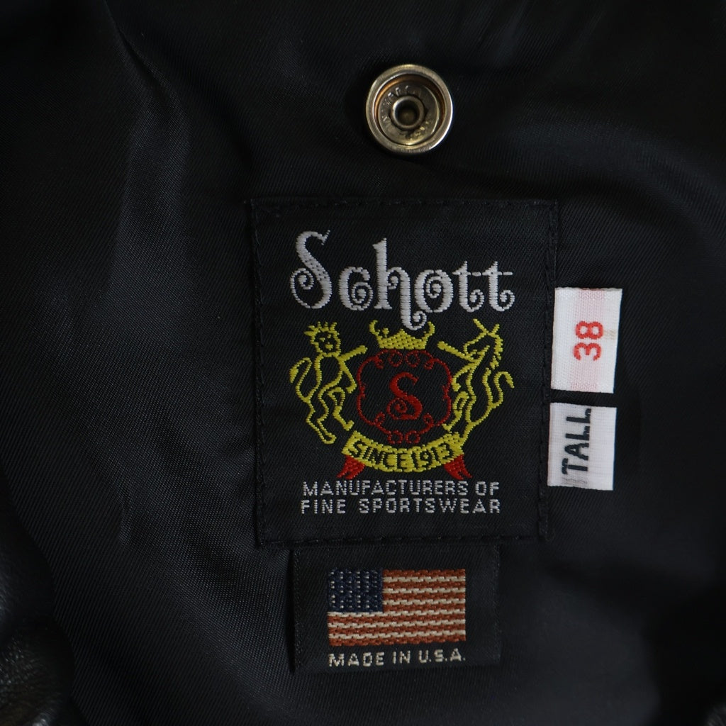 SCHOTT(ショット) 217US SHEEP ONESTAR シープ ワンスター ラムレザー ダブルライダースジャケット ブラック 7823950093