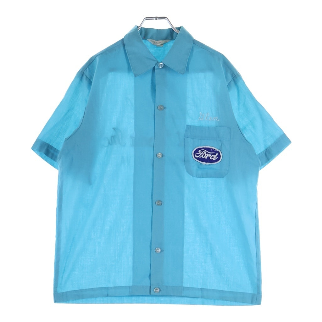 VINTAGE(ヴィンテージ) 60S VINTAGE NAT NAST Bowling Shirt ナットナスト フロント 刺繍 ボーリングシャツ ブルー