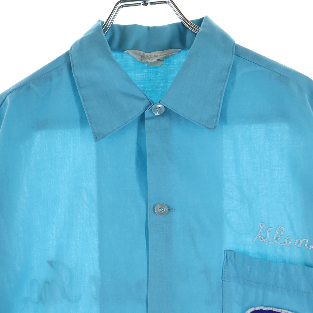 VINTAGE(ヴィンテージ) 60S VINTAGE NAT NAST Bowling Shirt ナットナスト フロント 刺繍 ボーリングシャツ ブルー