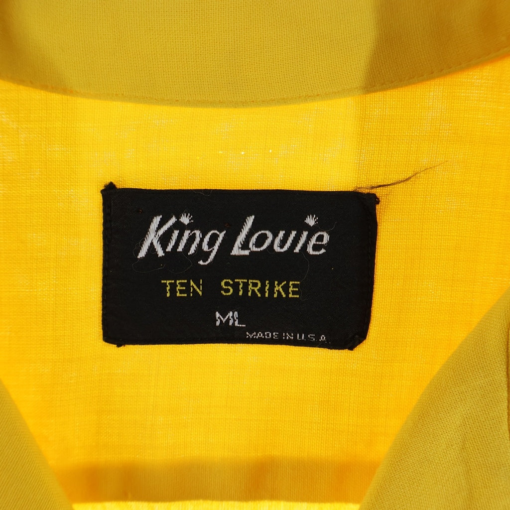 VINTAGE(ヴィンテージ) 50-60S VINTAGE King Louie TEN STRIKE キングルイ Bowling Shirt フロント刺繍 ボーリングシャツ イエロー