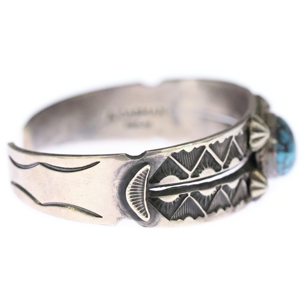 INDIAN JEWELRY(インディアンジュエリー) NAVAJO Andy Cadman ナバホ族 アンディ キャドマン作 ターコイズ ブレスレット バングル シルバー
