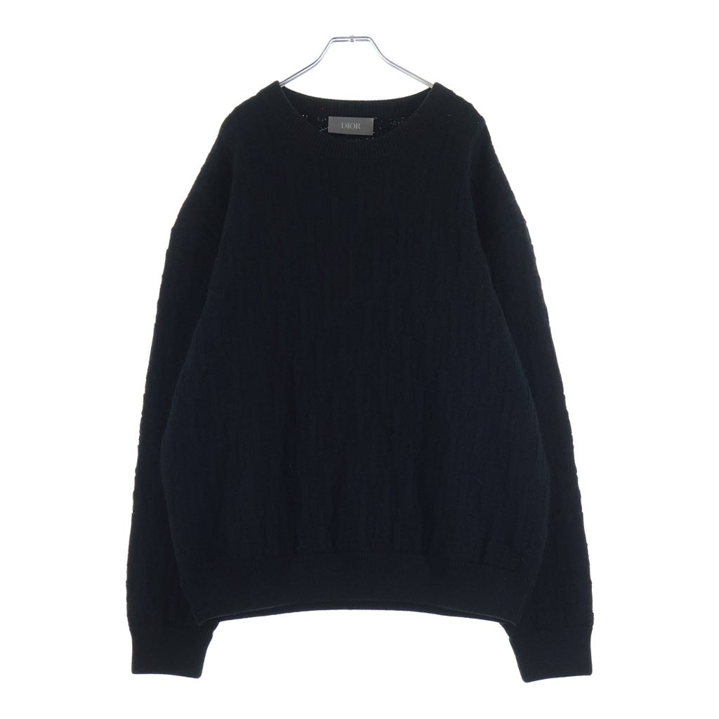 DIOR(ディオール) 25AW OBLIQUE SWEATER オブリーク 総柄 クルーネック ニット セーター ブラック 513M634A7003