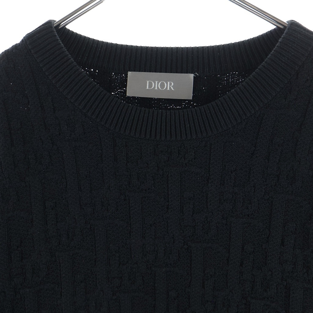 DIOR(ディオール) 25AW OBLIQUE SWEATER オブリーク 総柄 クルーネック ニット セーター ブラック 513M634A7003
