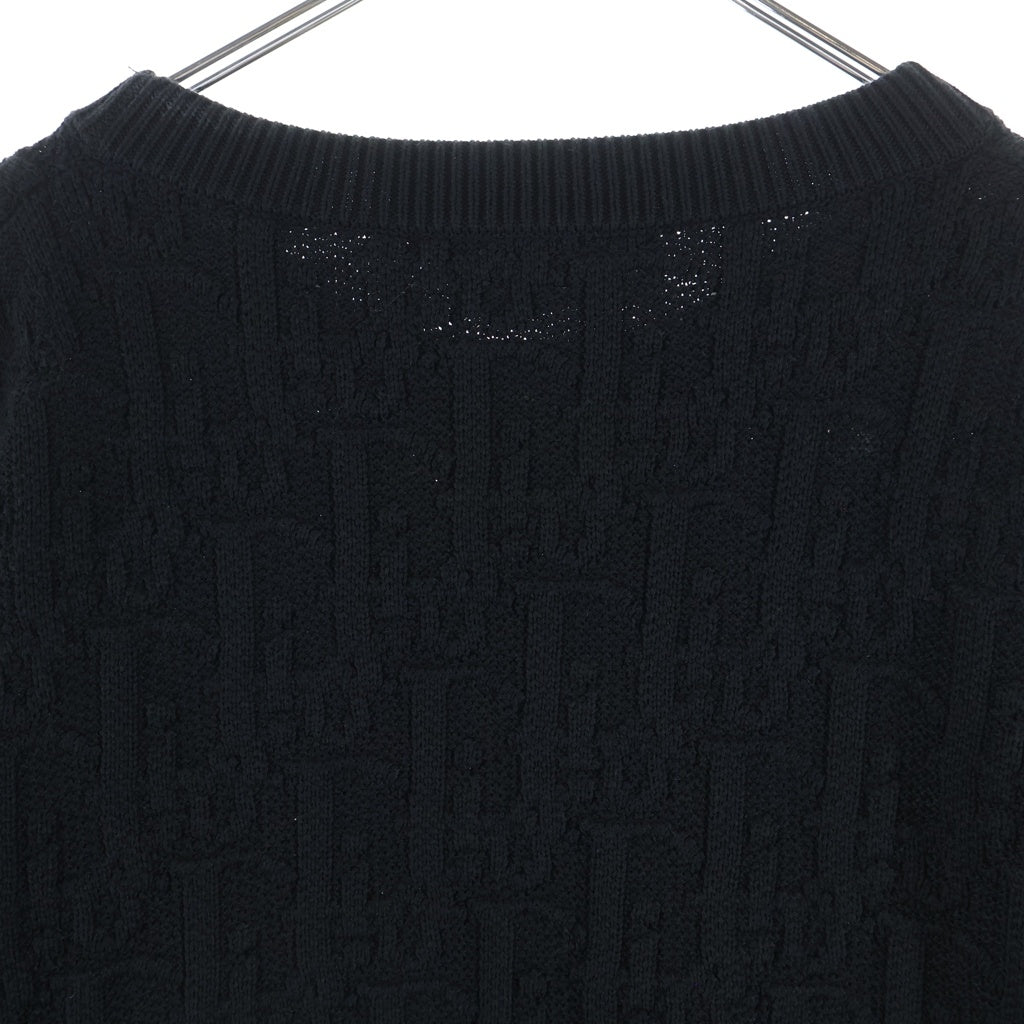 DIOR(ディオール) 25AW OBLIQUE SWEATER オブリーク 総柄 クルーネック ニット セーター ブラック 513M634A7003