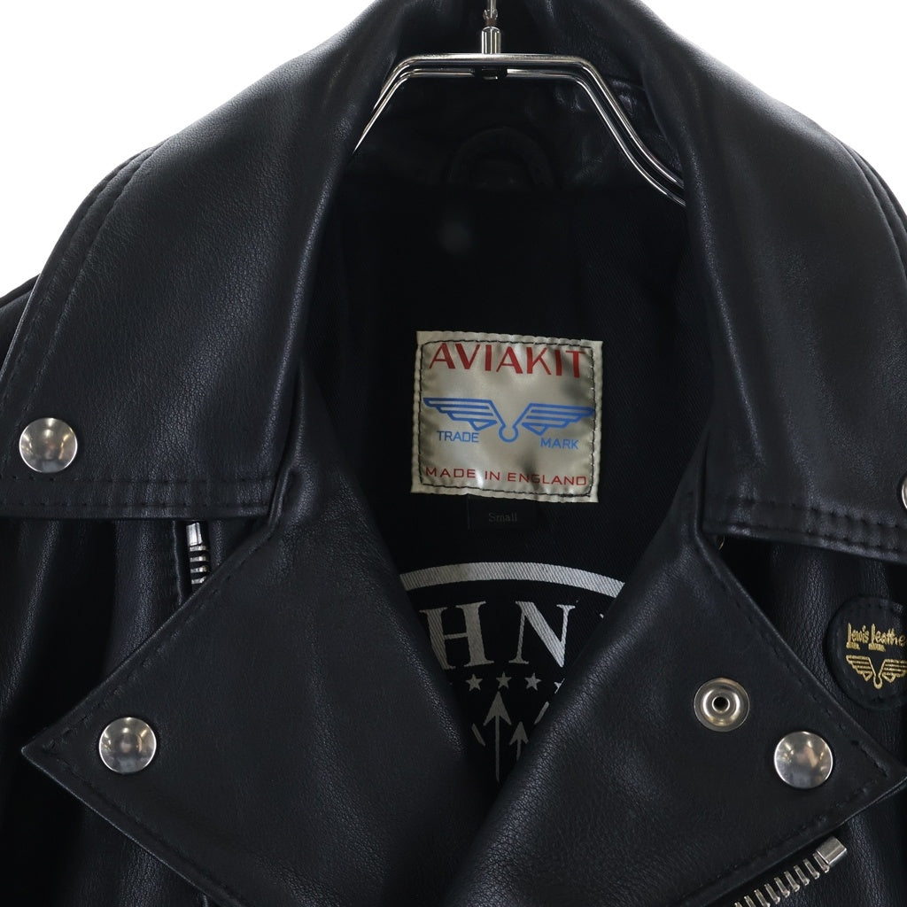 Lewis Leathers(ルイスレザー) × HYSTERIC GLAMOUR Ramones LIGHTNING × ヒステリックグラマー ラモーンズ ライトニング カウレザー ライダースジャケット ブラック 0253LB05