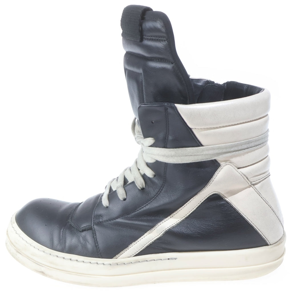 Rick Owens(リックオウエンス) Geobasket ジオバスケット レザー ハイカットスニーカー ブラック RU02E1894LCO