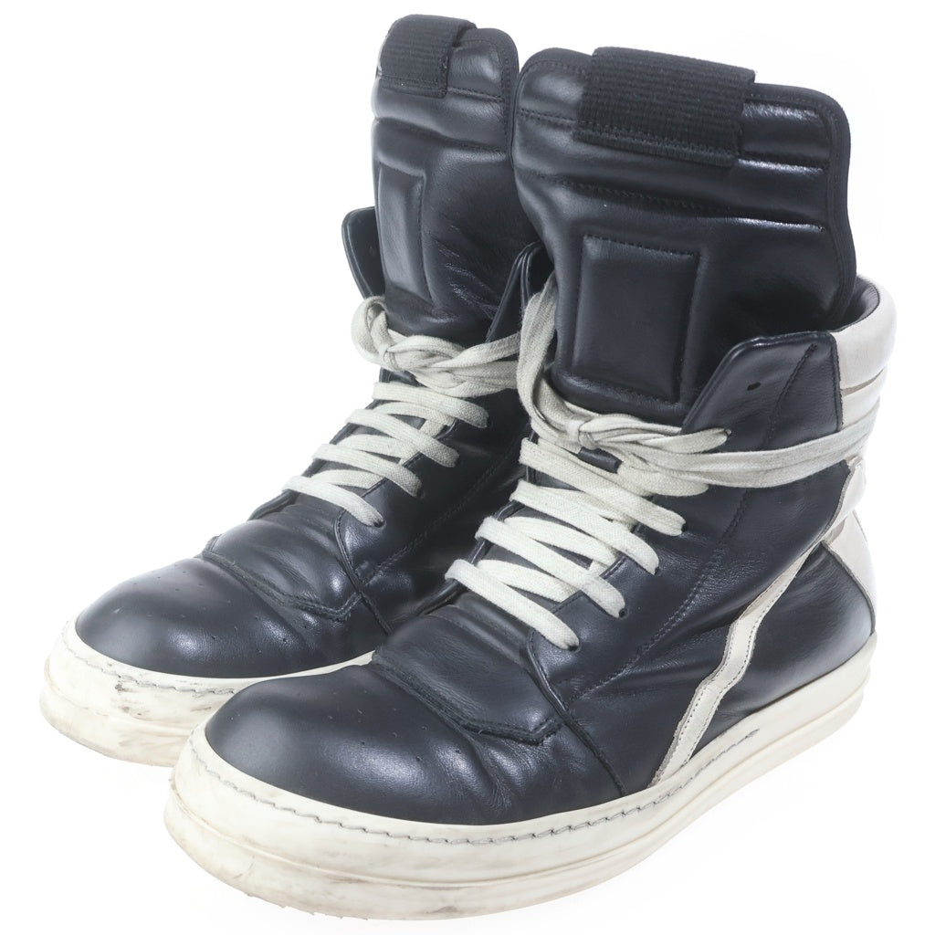 Rick Owens(リックオウエンス) Geobasket ジオバスケット レザー ハイカットスニーカー ブラック RU02E1894LCO