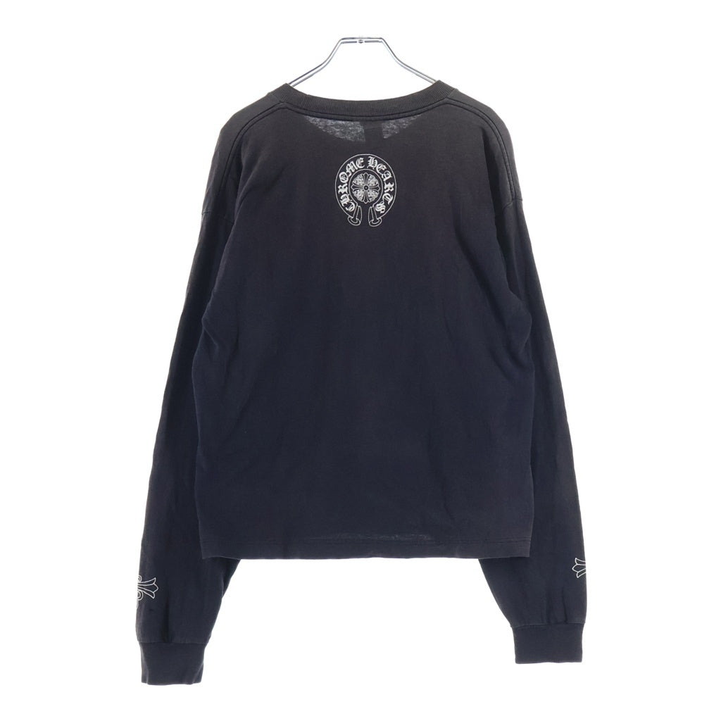 CHROME HEARTS(クロムハーツ) OLD オールド ヴァインダガー ムネポケットプリント クルーネック 長袖Tシャツ ブラック