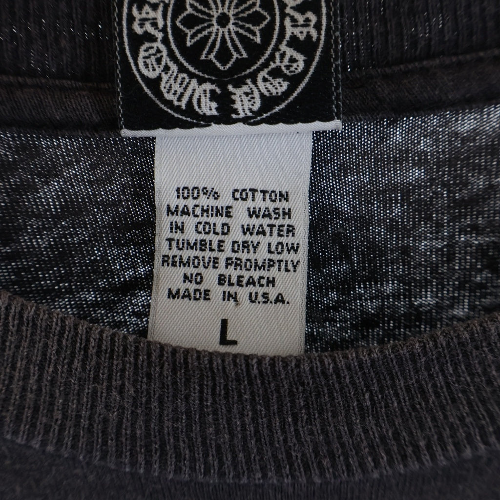 CHROME HEARTS(クロムハーツ) OLD オールド ヴァインダガー ムネポケットプリント クルーネック 長袖Tシャツ ブラック