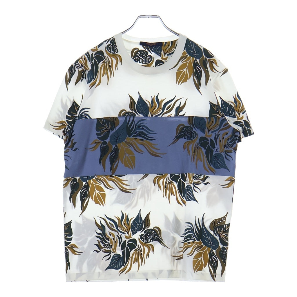LOUIS VUITTON(ルイヴィトン) 18SS ボタニカル柄 クルーネック半袖Tシャツ カットソー ホワイト/ブルー RM181M FMB HEY02W