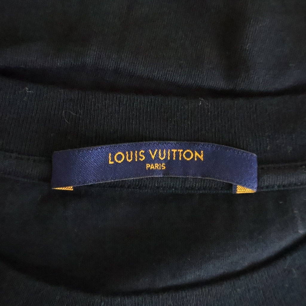 LOUIS VUITTON(ルイヴィトン) 19SS LVロゴプリント クルーネック半袖Tシャツ カットソー ブラック RM191 LVO HGY97W