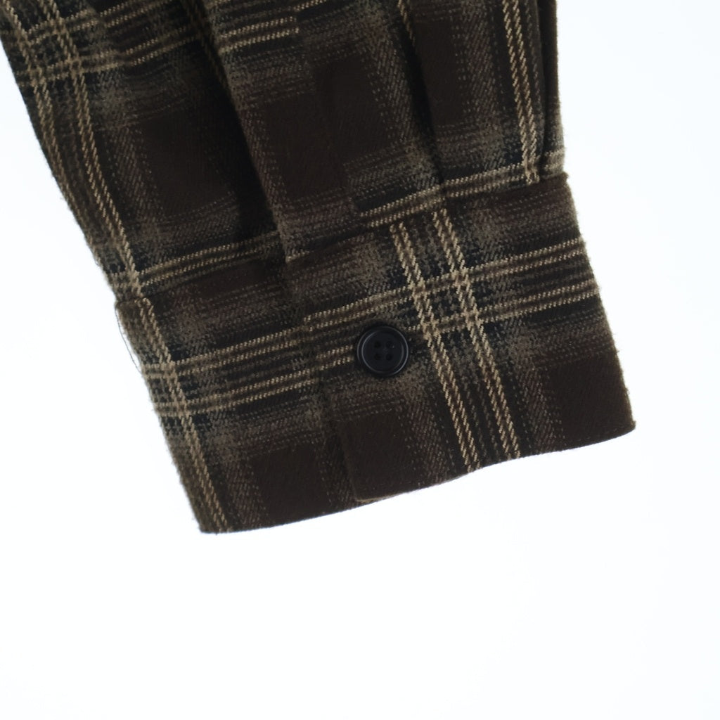 KODY PHILLIPS(コディフィリップス) Cargo Flannel Shirt カーゴポケット カットオフ フランネル長袖シャツ ブラウン