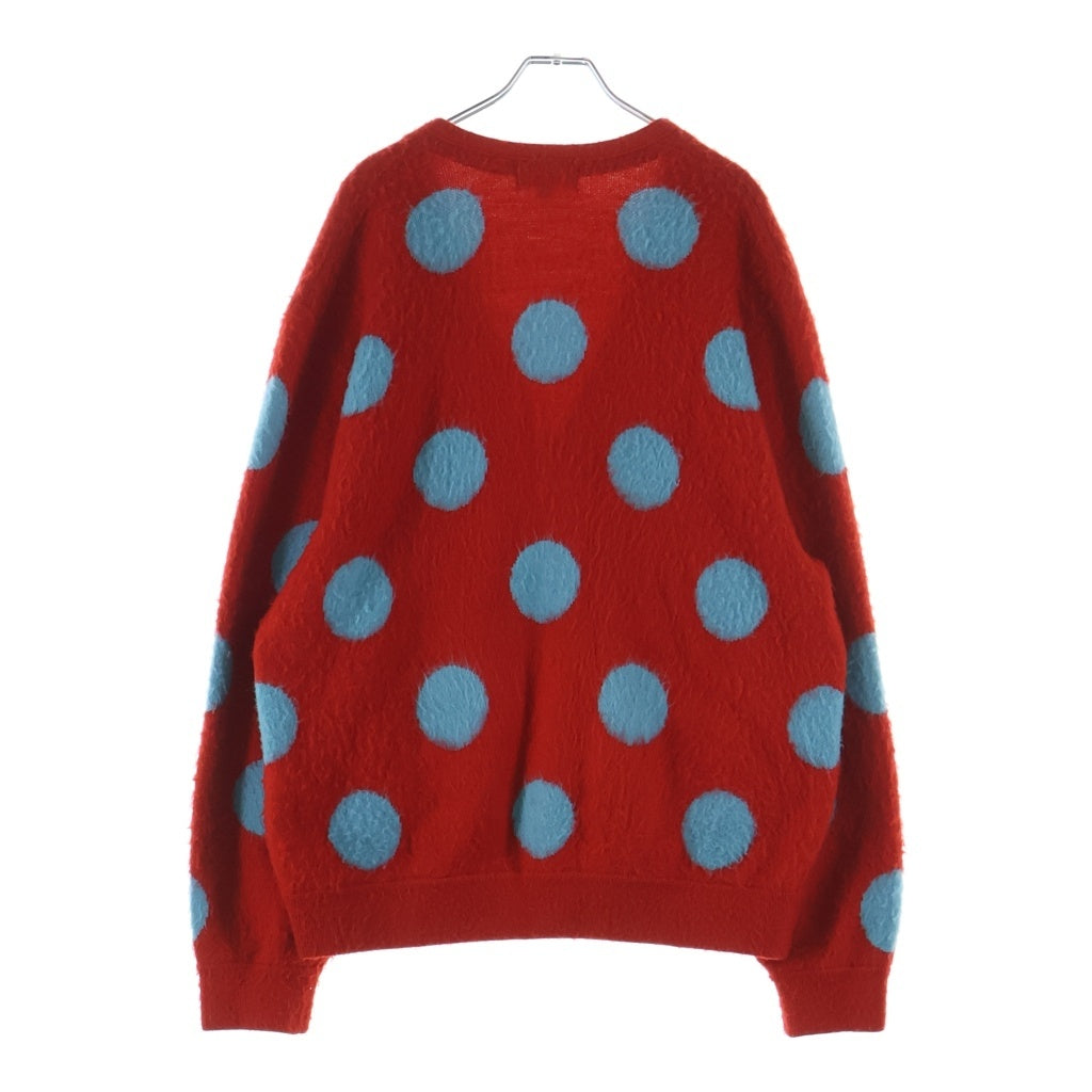 SUPREME(シュプリーム) 20SS Brushed Polka Dot Cardigan ブラッシュド ポルカ ドット モヘア長袖ニット カーディガン レッド