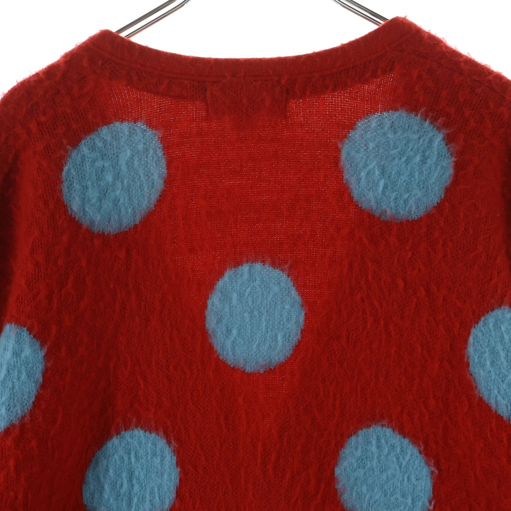 SUPREME(シュプリーム) 20SS Brushed Polka Dot Cardigan ブラッシュド ポルカ ドット モヘア長袖ニット カーディガン レッド